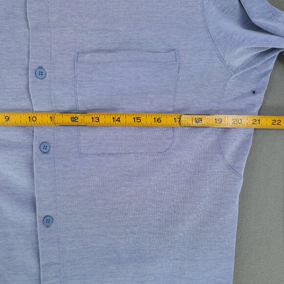 Lululemon Shirt Mens Large Blue Solid Button Up Pocket Live in Practice Stretch - Picture 6 of 7